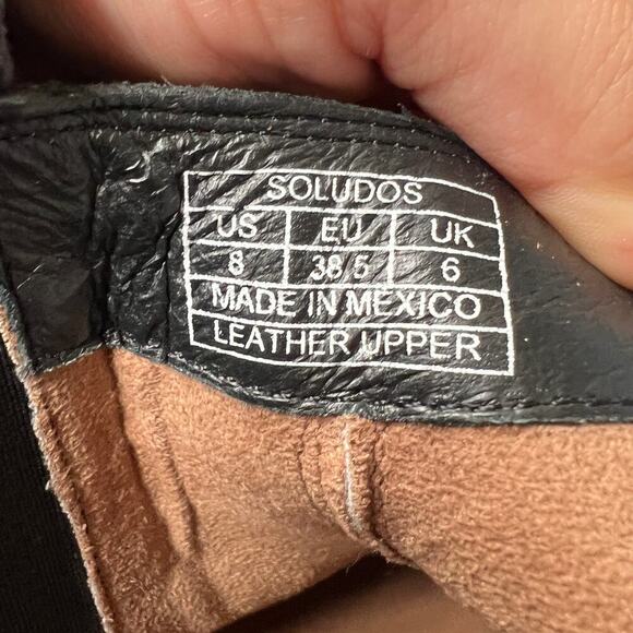 Soludos Delancey Black Leather Ankle Bootie Sz 8 - Picture 10 of 10